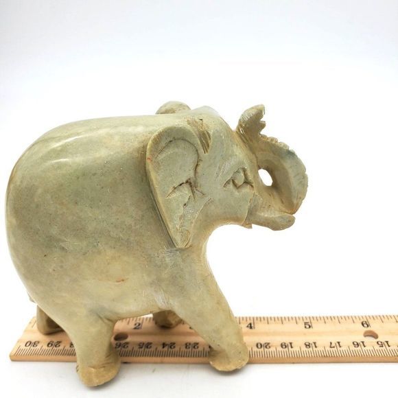 VTG Marble Elephant Figurine Carved Stone Paper Weight Decor Safari Shelf Decor‎ - Picture 5 of 7
